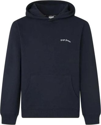 Pepe Jeans London Klassieke Hoodie Somerton - Heren - Hoodies - Blauw - S - Katoen - Hoodies & sweatvesten