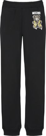 Moschino Black Contrast Teddy Bear Print Cotton Sweatpants