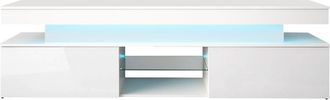 Mirjan24 Mueble Tv Monfero, Blanco + Blanco Brillante, N&uacute;mero De Puertas: 2, N&uacute;mero De Cajones: 0, 190x54x39cm, Led