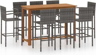 vidaXL vidaXL 9 Piece Garden Bar Set Grey
