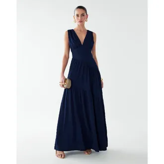 BWLDR Laney Maxi Dress in Navy Blue at Nordstrom, Size 4