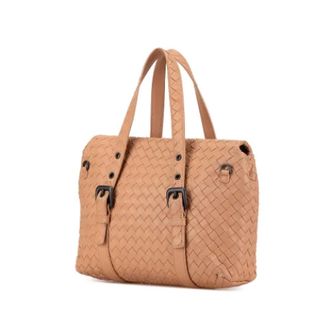 Bottega Veneta Pre-owned Handbags, female, Brown, Size: ONE SIZE Pre-owned Woven Leather Satchel