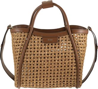 Max Mara Mxamarinecesto Kleine Meerestasche aus gewebter Naturfaser