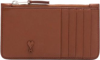 Ami ami de coeur zipped card holder - Marrone