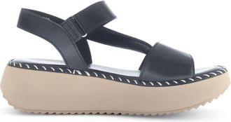 Gabor Platform Leren Sandaal - Dames - Sandalen - Zwart - 40 EU - Leer - Schoenen
