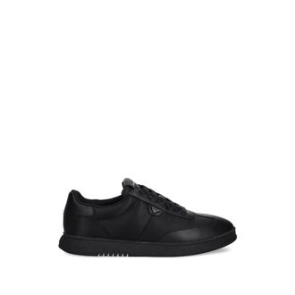 Emporio Armani Nylon Sneakers met leren details - Heren - Sneakers - Zwart - 42 EU - Nylon - Schoenen