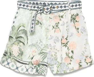 Camilla Kristalversierde Geplooide Shorts - Dames - Bermuda - Veelkleurig - XS - Katoen - Korte Broeken