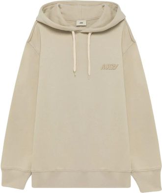 Autry Hoodies & sweatvesten, Heren, Beige, XL, Geborduurde Logo Hoodie voor Mannen