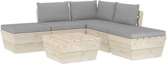 vidaXL Muebles De Jard&iacute;n De Palets 6 Piezas Y Cojines Madera De Abeto Vidaxl