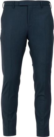 Pantaloni Torino Blauwe Wollen Broek met Relaxte Pasvorm - Heren - Chinos - Blauw - XS - Wol - Broeken