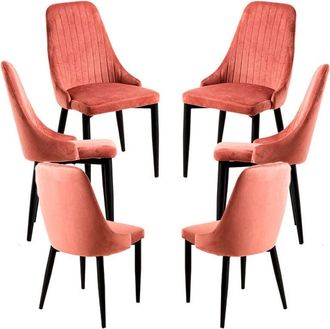 Regalos Miguel Regalos Miguel - Packs Sillas Comedor - Pack 6 Sillas Kan Terciopelo - Rosa