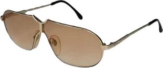 Saint Laurent Pre-owned Metalen Zonnebril - Dames - Vintage Accessoires - Bruin - ONE Size - Vintage