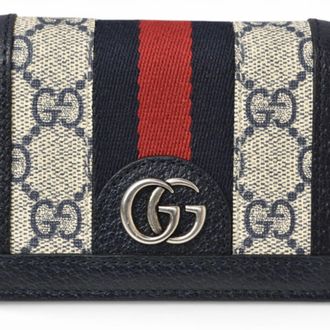Gucci Beige Blue Navy Gg Supreme Wallet (Bi-Fold) (Pre-Owned)