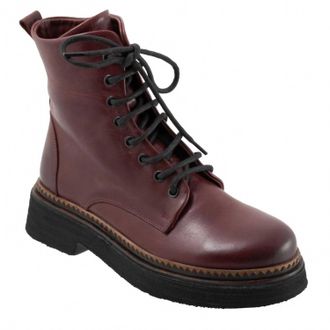 Bueno Womens Giana Lace Up Boots In Bordeaux