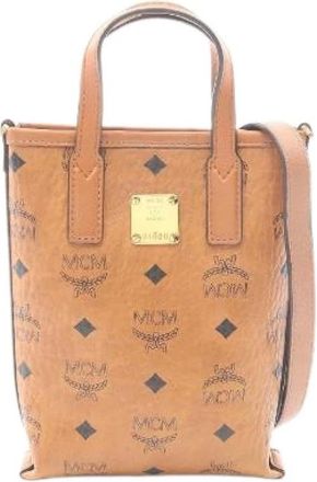 MCM Pre-owned Tote Bags, female, Brown, Size: ONE SIZE Pre-owned Visetos Coated Canvas Handbag