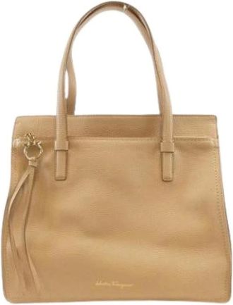 Ferragamo Pre-owned Tote Bags, female, Beige, Size: ONE SIZE Pre-owned Tote Bag