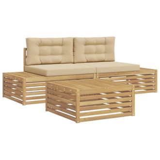 vidaXL 3 Pieza Conjunto De Sof&aacute;s De Exterior Poli&eacute;ster Blanco Vidaxl