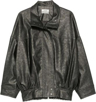 System Panelled High-neck Biker Jacket
