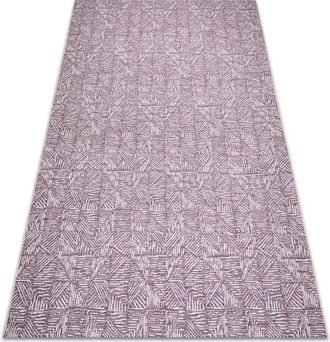 RugsX Rugsx - Alfombra Color 47373260 Sisal L&iacute;neas, Triangulos, Espina De Pescado Violet / Beige Purple 200x290 Cm