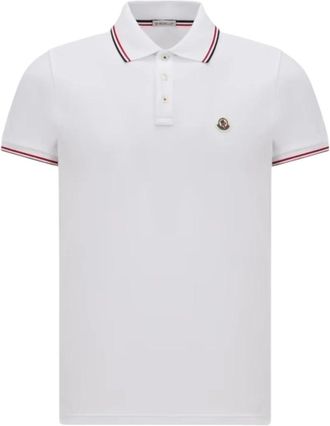 Moncler Tricolor Trim Polo Shirt - Heren - Polos - Wit - M - Katoen - Tops