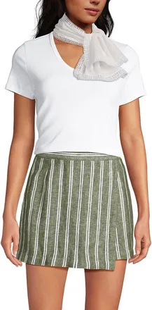 Lands End Printed Square Scarf in White Eyelet at Nordstrom