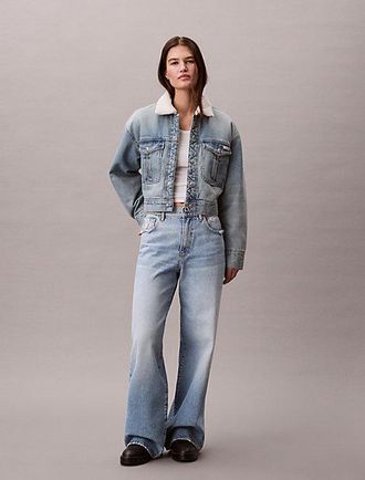 Calvin Klein Cazadora denim con pelo de borreguito