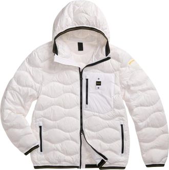 Blauer White Wave Quilted Hooded Polyamide Down Jacket