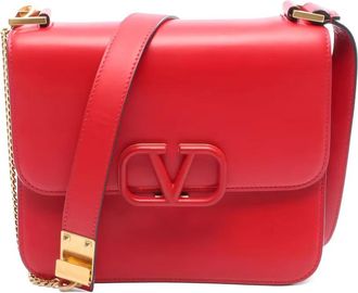 Valentino Garavani 2010 schoudertas met V-sling en ketting - Rood