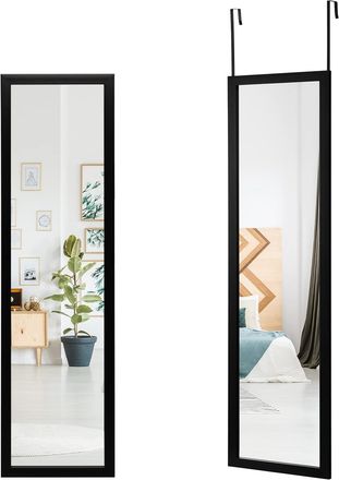 Costway Costway - Espejo De Cuerpo Entero De La Puerta, Espejo De Cuerpo Entero Con Ganchos Para La Puerta, Espejo Para Dormitorio, Sal&oacute;n, Vestidor, Vest&iacute;bulo