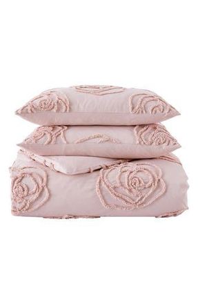 Betsey Johnson Rambling Rose Cotton Duvet Cover & Sham Set in Light Pastel Pink at Nordstrom Rack, Size Full/queen