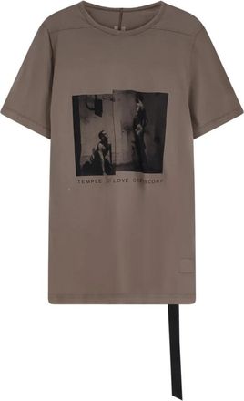 Rick Owens T-shirt met ronde hals en korte mouwen - Heren - T-shirts - Grijs - M - Katoen - Tops