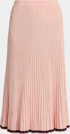 Zimmermann Rib-Knit A-Line Midi Skirt