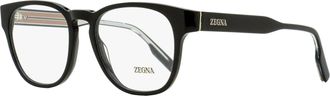 Ermenegildo Zegna Mens Keyhole Square Eyeglasses EZ5261 001 Black 51mm