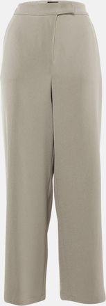 Emporio Armani Beige Crepe Adjustable Hem Trousers