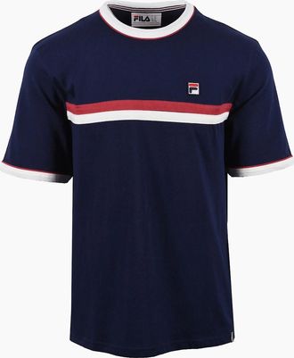 Fila Mens FILA ROSARIO T-SHIRT FILA NAVY/GARDENIA/GARNET - Fila Navy Gardenia Garnet - Size: 44