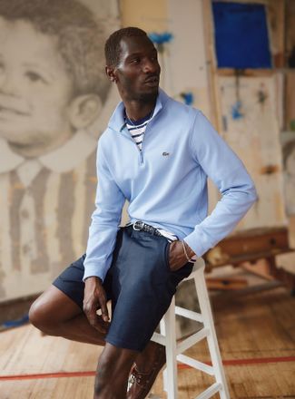 Le 31 Mens Semi-plain chino Bermuda Shorts Inseam: 9