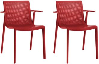 Resol Sillas Con Brazos Beekat Resol Pl&aacute;stico Rojo (pack De 2)