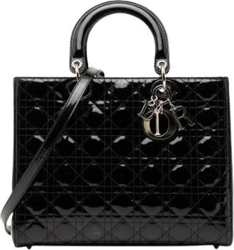 Dior Pre-owned Lady Dior - Dames - Vintage Handtas - Zwart - ONE Size - Leer - Vintage