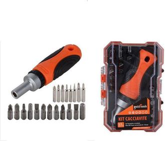 Trade Shop Trade Shop - Kit Cacciavite Cricchetto Multiuso 27 Pz Magnetico Con Manico Antiscivolo 92187