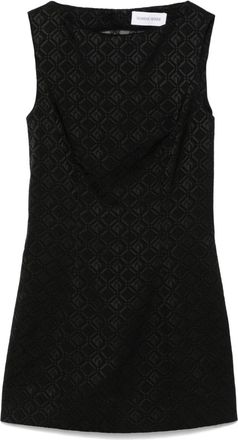 Marine Serre Moon Diamond-jacquard mini dress - women - Viscose/Wool/Elastane - 38 - Black