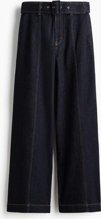 H&M Wide High Jeans in Dark Denim Blue at Nordstrom, Size 10