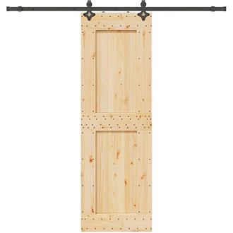 vidaXL Puerta Corredera Con Herrajes Madera Maciza De Pino 70x210 Cm Vidaxl