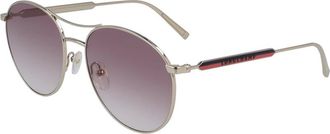 Longchamp Stijlvolle metalen zonnebril - Dames - Zonnebrillen - Grijs - 56 MM - Accessoires