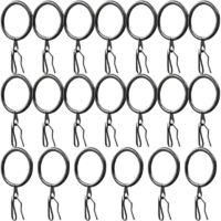 OEM (negro) 20 Piezas De Anillas Para Cortinas, Anillas Met&aacute;licas Para Cortinas Y Ganchos Met&aacute;licos Para Cortinas, Para Cortinas De Puerta Y Cortinas De D