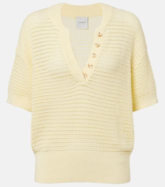 Varley Callie open-knit cotton top