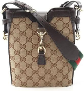 Gucci Pre-owned Shoulder Bags, female, Beige, Size: ONE SIZE Pre-owned Canvas gucci-bags