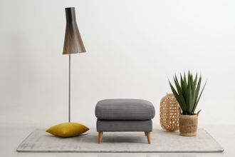 HOME AFFAIRE Polsterhocker »MARSEILLE« Massivholzbeine Eiche, Landhausstil, Wellenunterfederung