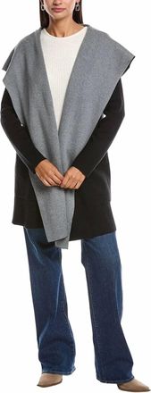 Minnie Rose Hooded Cardigan In Black/grey
