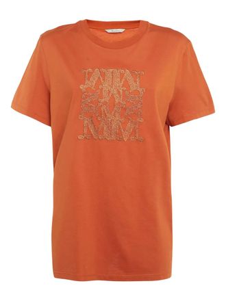 Max Mara logo-embroidered T-shirt - Orange