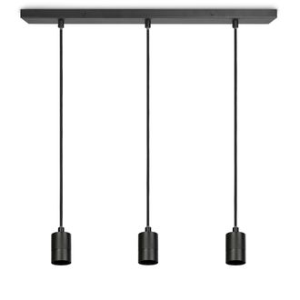 Paco Home Paco Home L&aacute;mpara Techo Sal&oacute;n Comedor Luminaria Suspensi&oacute;n Mesa Comedor Moderna Colgante Negro, L&aacute;mpara Colgante De 3 Piezas, 60cm